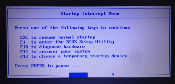 Menu Startup Interrupt